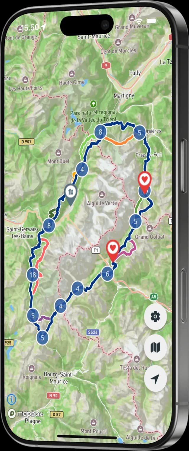 Phone showing the app